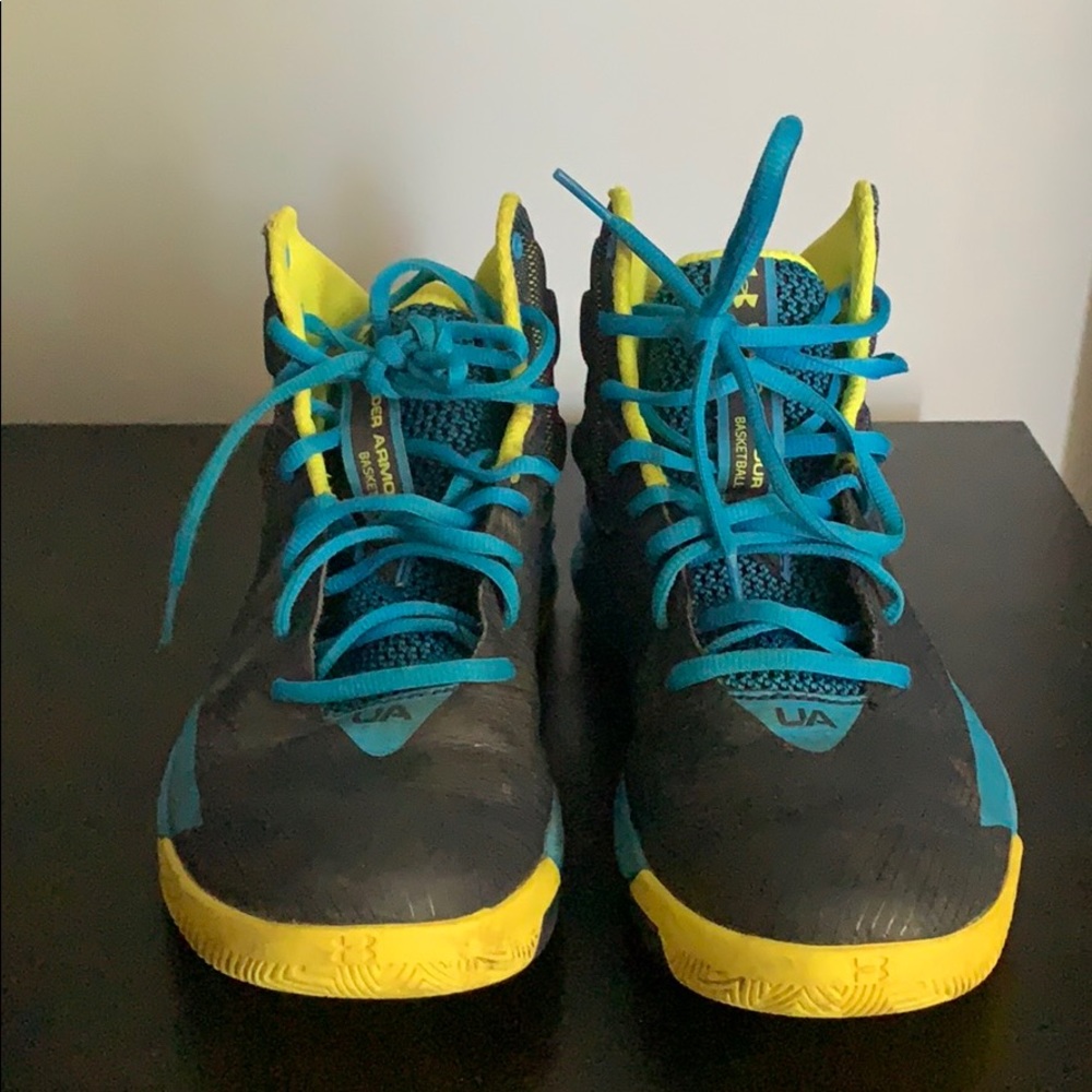 under armour hightops blue/green